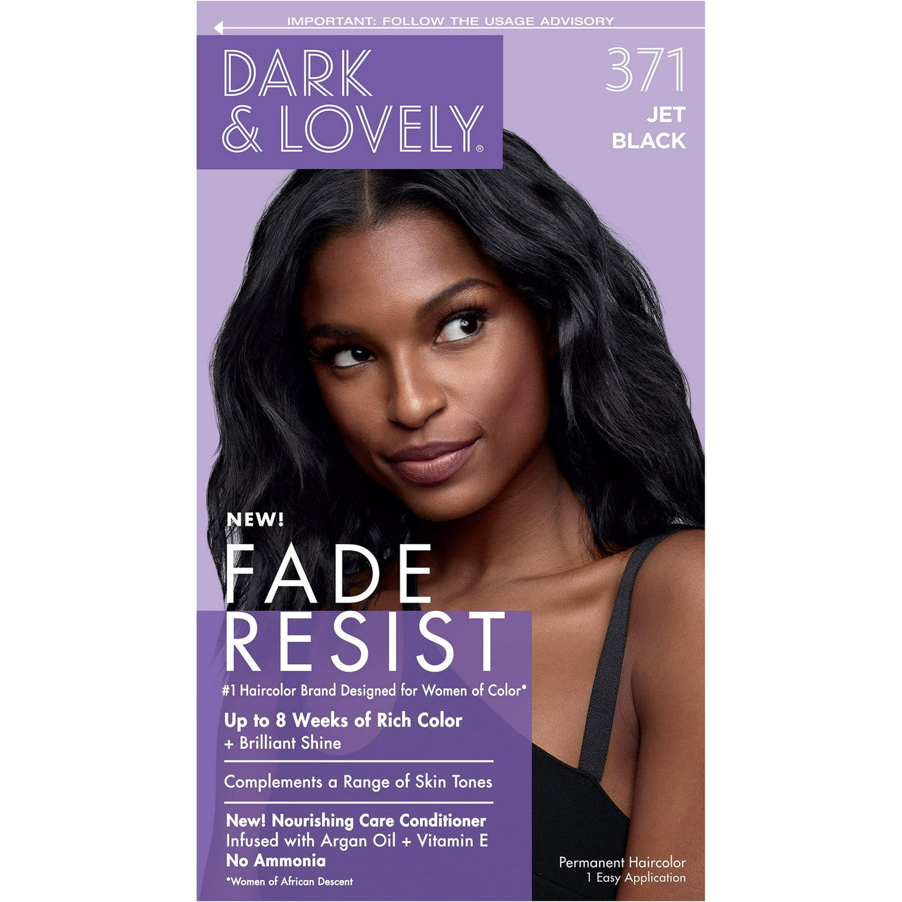 Softsheen Carson Dark And Lovely Permanent Hair Color, Jet Black, #371 Kit